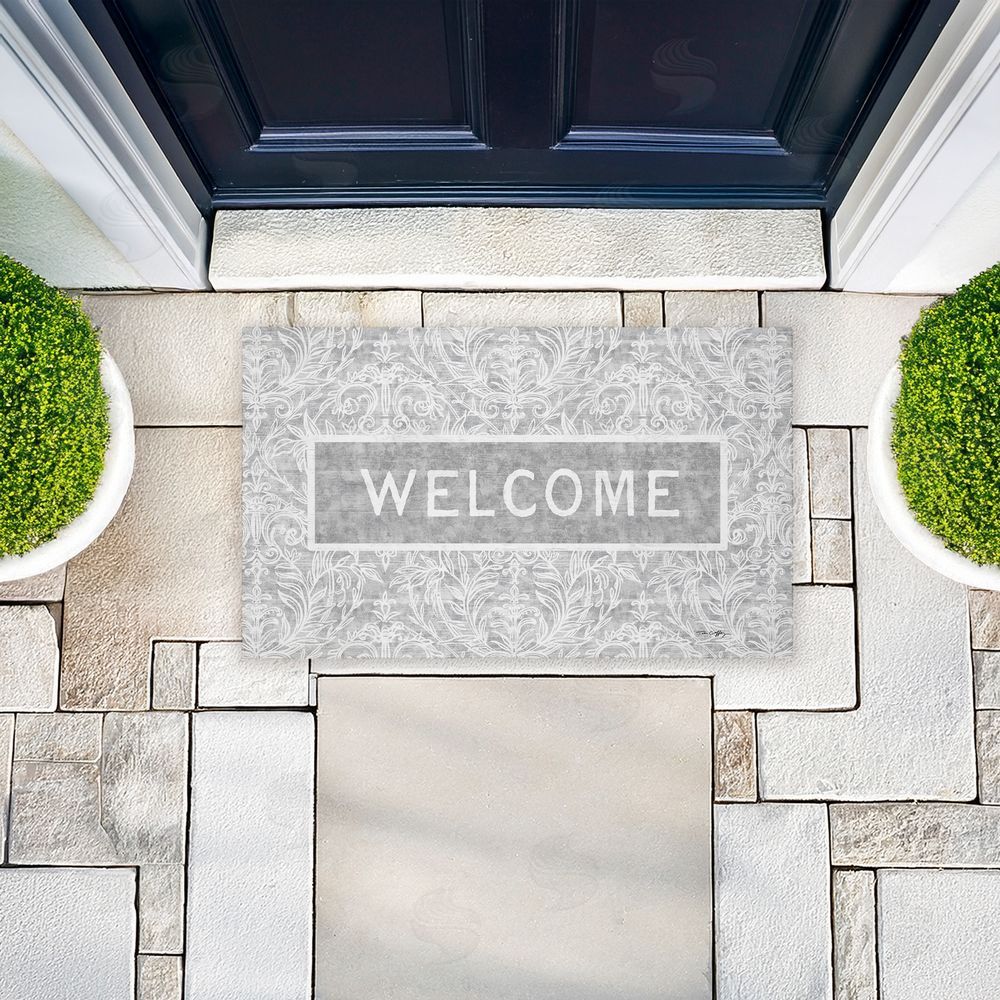 Tim Coffey | Distressed Damask Welcome Non-Woven Door Mat