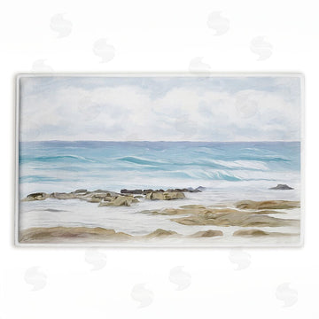 Ramona Murdock | Wave Therapy Rocky Shore Plush Bath Mat
