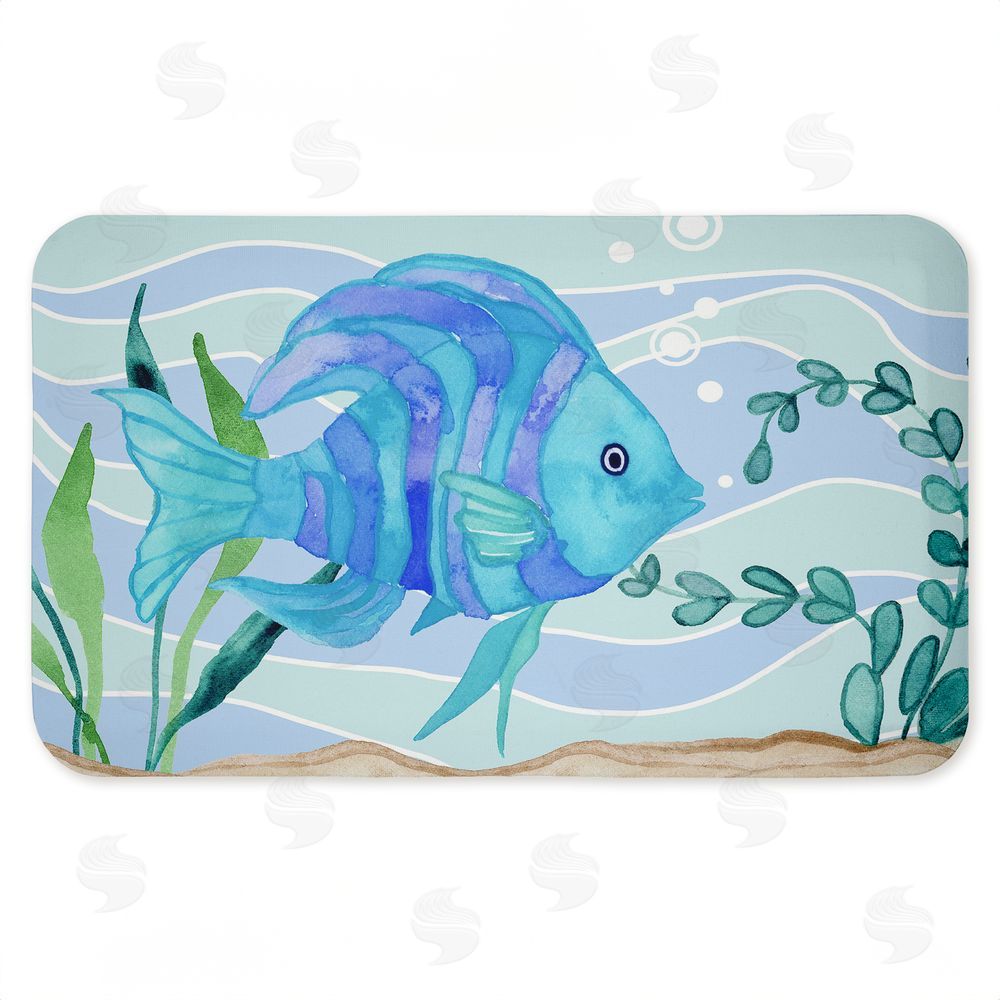 Audrey Jeanne Roberts | Fun Blue Fish Underwater Anti-Fatigue Mat