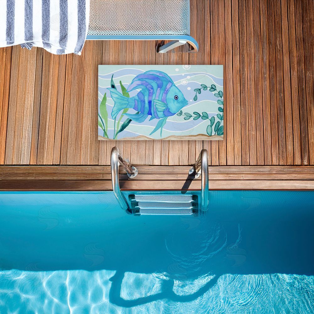 Audrey Jeanne Roberts | Fun Blue Fish Underwater Non-Woven Door Mat
