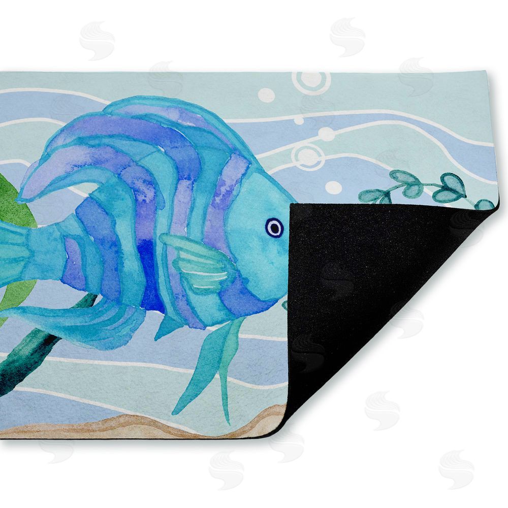 Audrey Jeanne Roberts | Fun Blue Fish Underwater Non-Woven Door Mat