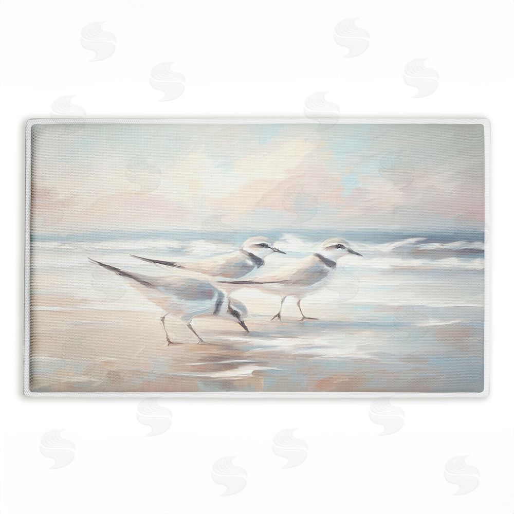 Ramona Murdock | Blue Haven Bay Sandpipers Plush Bath Mat