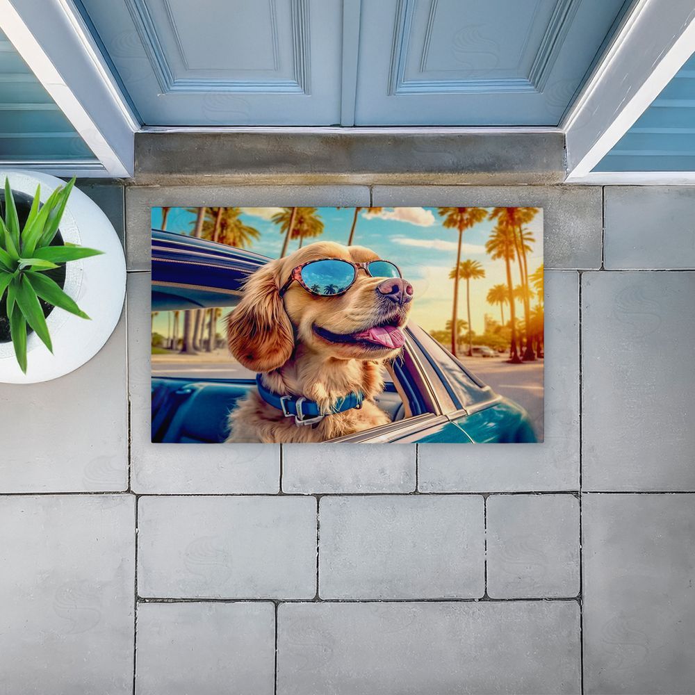 Image World | Cool Puppy Tropical Sunset Non-Woven Door Mat