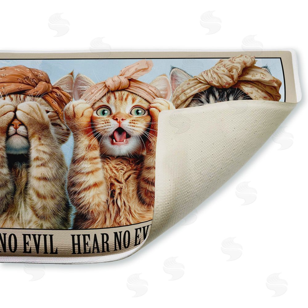 Jim Baldwin | No Evil Cats Trio Plush Bath Mat