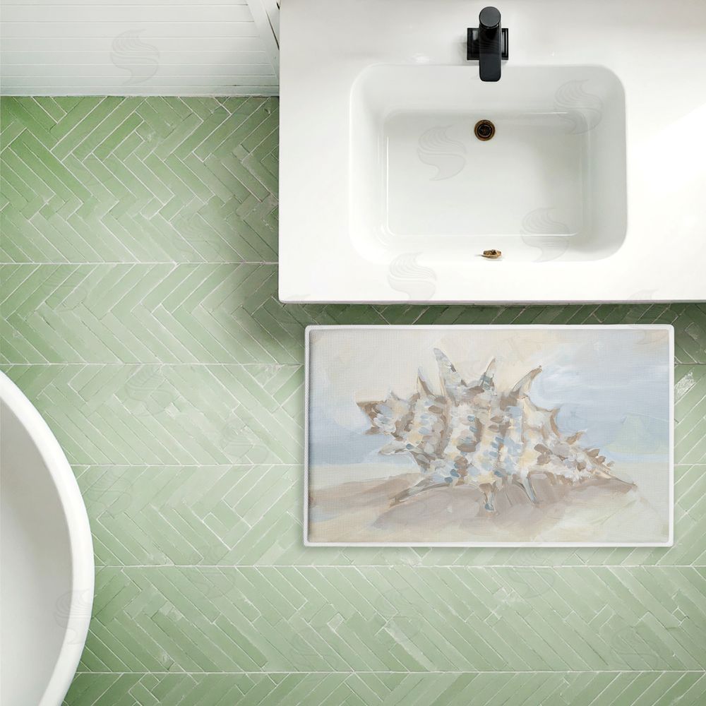 Jetty Home, LLC | Spiky Seashell on Shore Plush Bath Mat