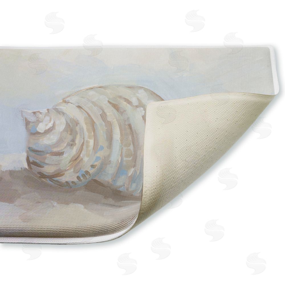 Jetty Home, LLC | Rounded Seashell on Shore Plush Bath Mat