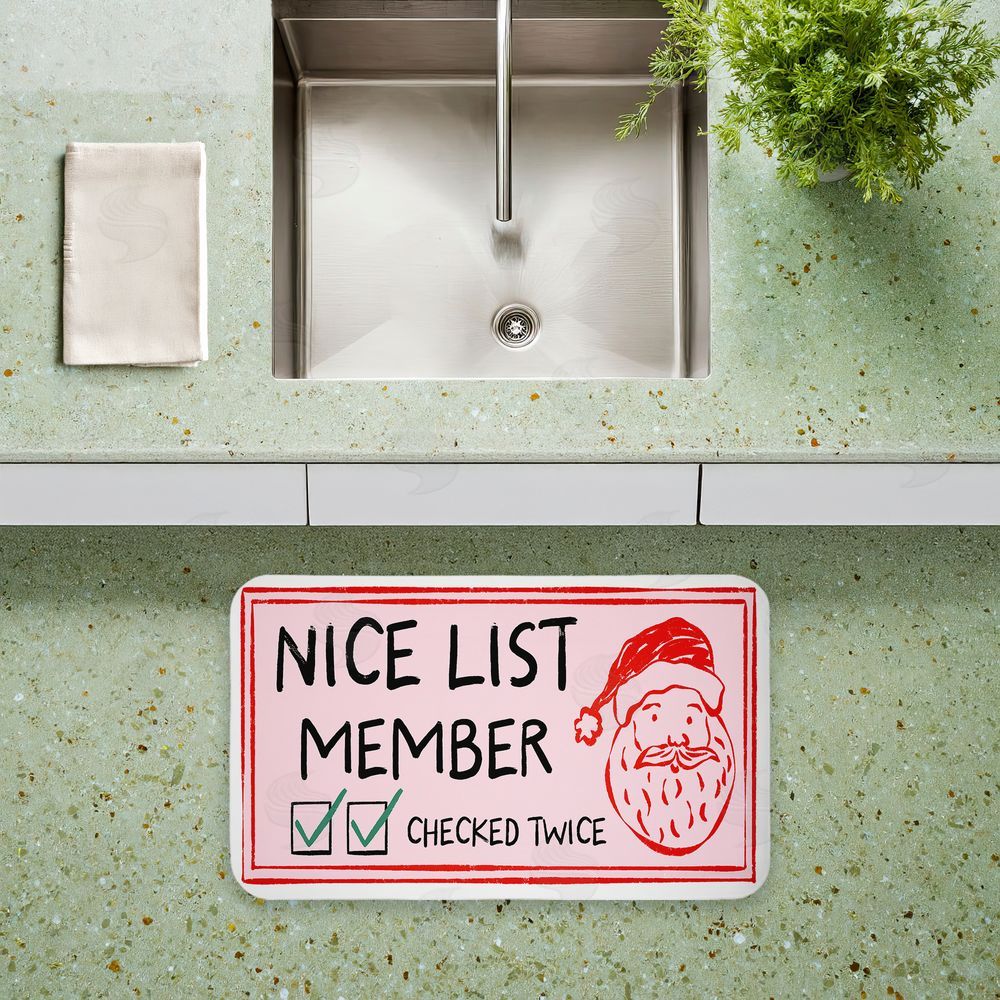 JJ Design House LLC | Pink Nice List Ticket Anti-Fatigue Mat