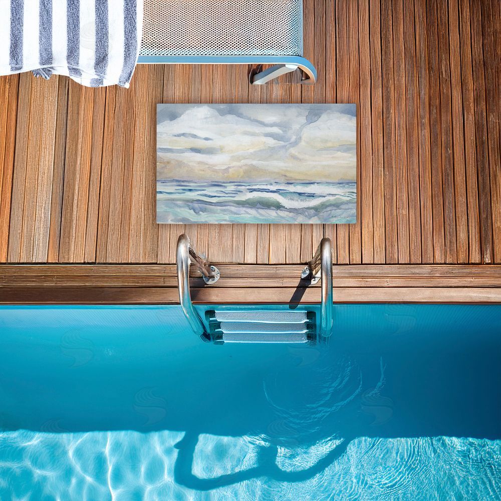 Audrey Jeanne Roberts | Tranquil Watercolor Waves Non-Woven Door Mat
