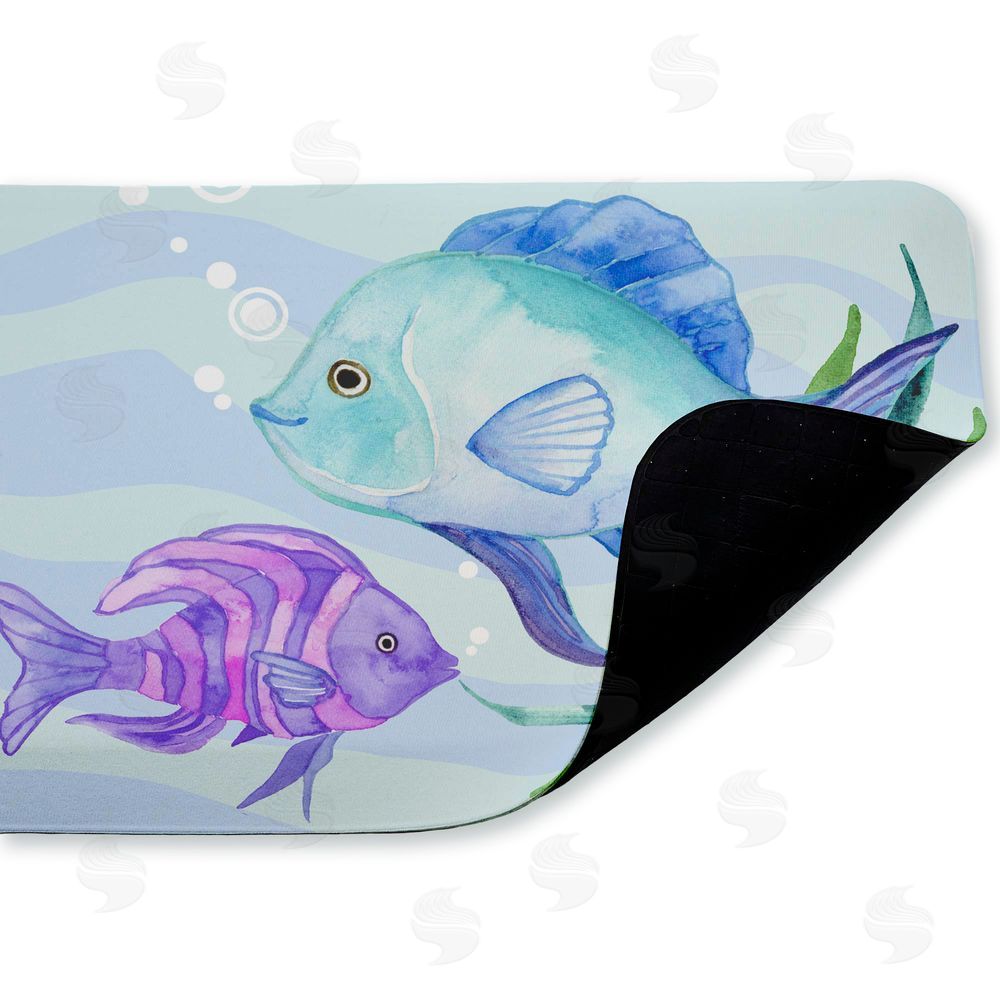 Audrey Jeanne Roberts | Fun Fish Blue & Purple Anti-Fatigue Mat