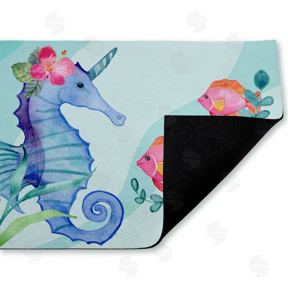 Audrey Jeanne Roberts | Horned Seahorse & Fish Non-Woven Door Mat