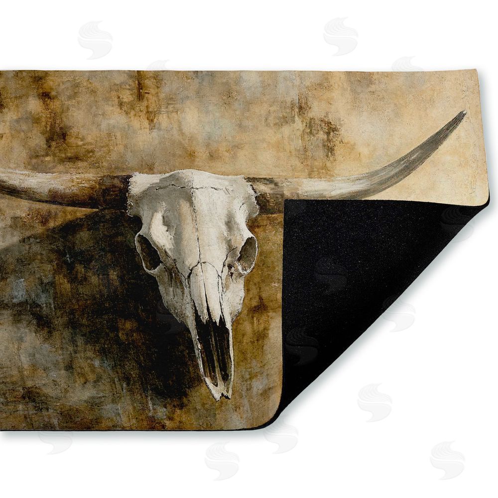 Nina Blue | Vintage Cow Skull Non-Woven Door Mat
