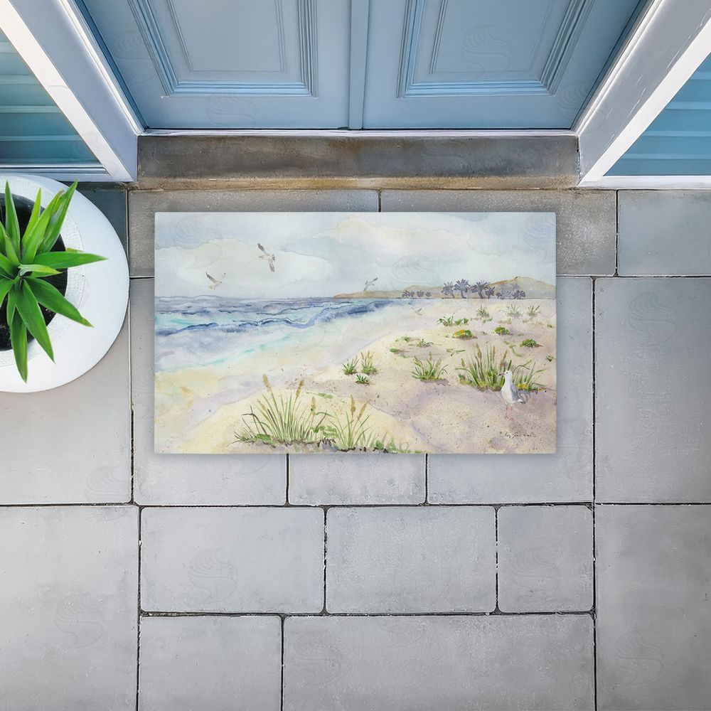 Audrey Jeanne Roberts | Seagull by Beach Shore Non-Woven Door Mat
