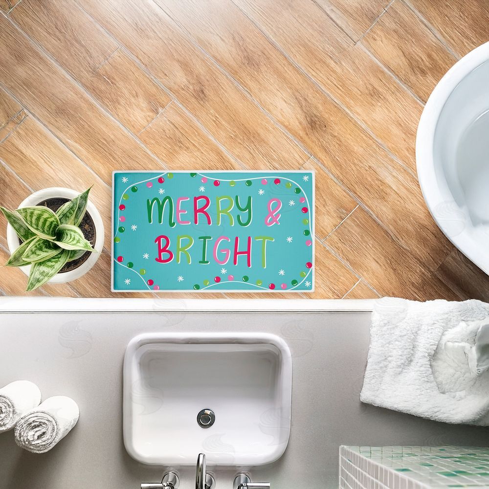 Emily Cromwell | Merry & Bright with Baubles Plush Bath Mat