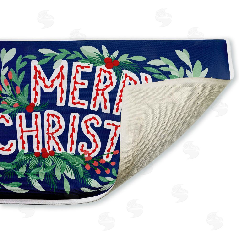 Heather McLaughlin | Merry Christmas & Greenery Plush Bath Mat