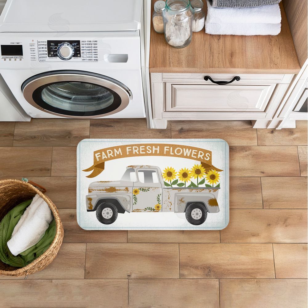 Arrolynn Weiderhold | Autumn Farm Flowers Truck Anti-Fatigue Mat