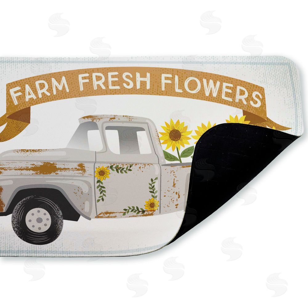 Arrolynn Weiderhold | Autumn Farm Flowers Truck Anti-Fatigue Mat