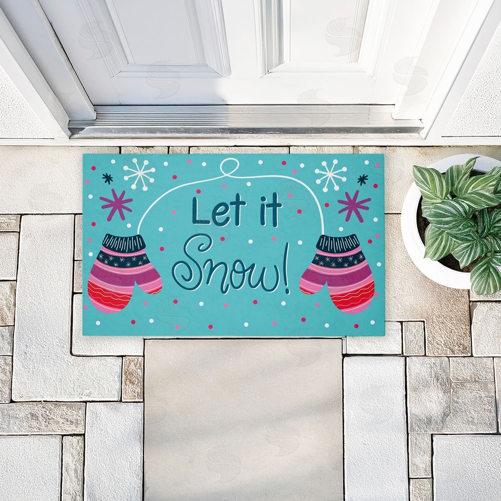 Emily Cromwell | Winter Mittens Let It Snow Non-Woven Door Mat