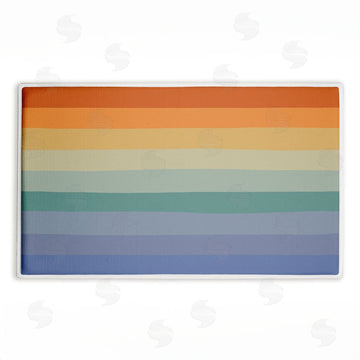 Darlene Seale | Rainbow Stripes Gradient Plush Bath Mat
