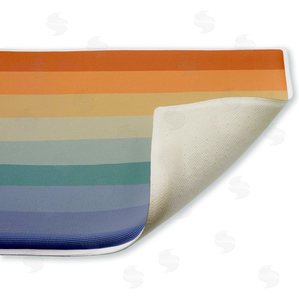 Darlene Seale | Rainbow Stripes Gradient Plush Bath Mat
