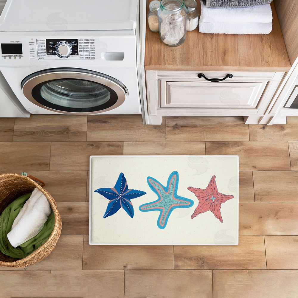 Darlene Seale | Coastal Americana Starfish Plush Bath Mat