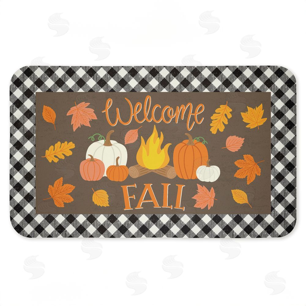 Taylor Shannon Designs | Welcome Fall Gingham Border Anti-Fatigue Mat