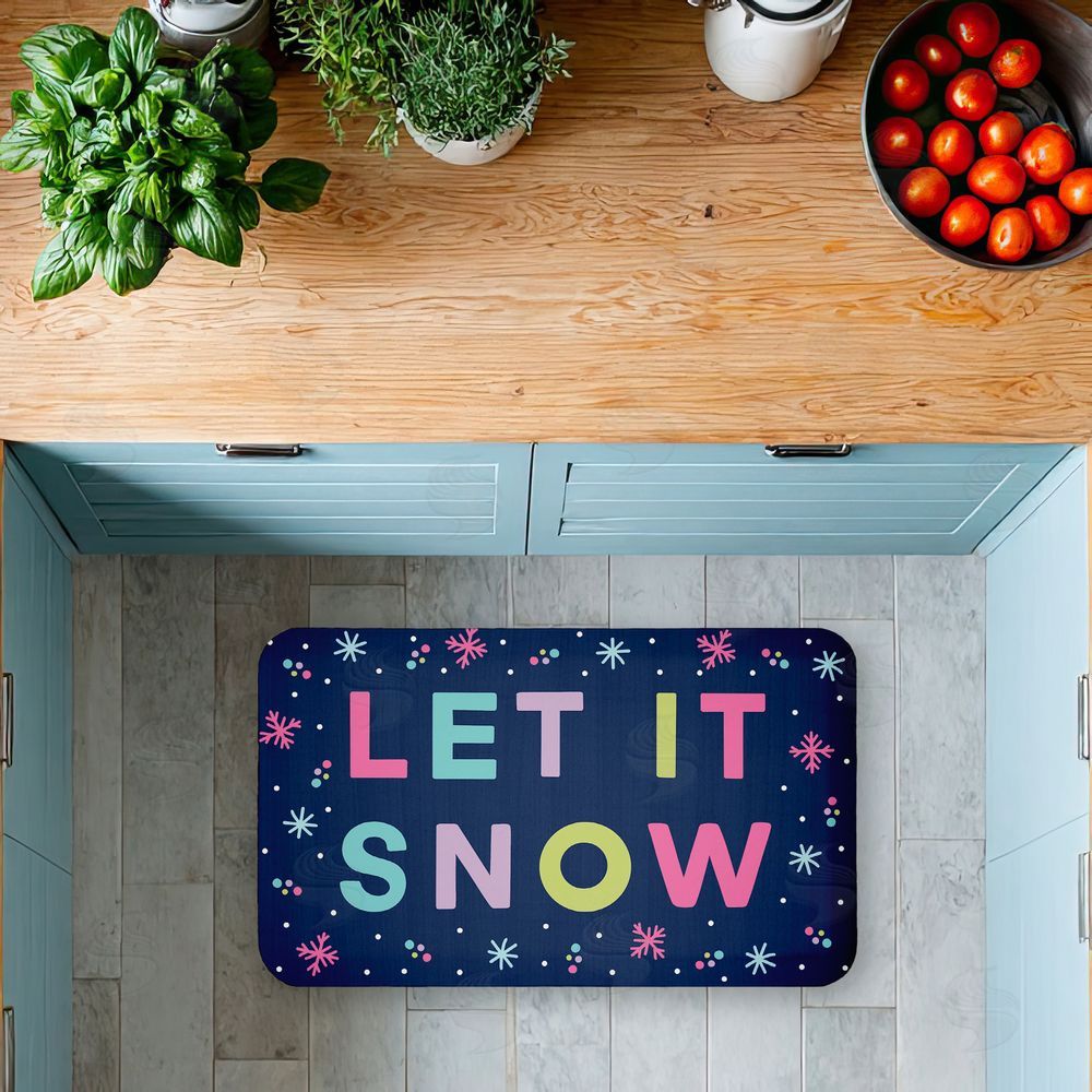 Emily Cromwell | Purple Tone Let It Snow Anti-Fatigue Mat