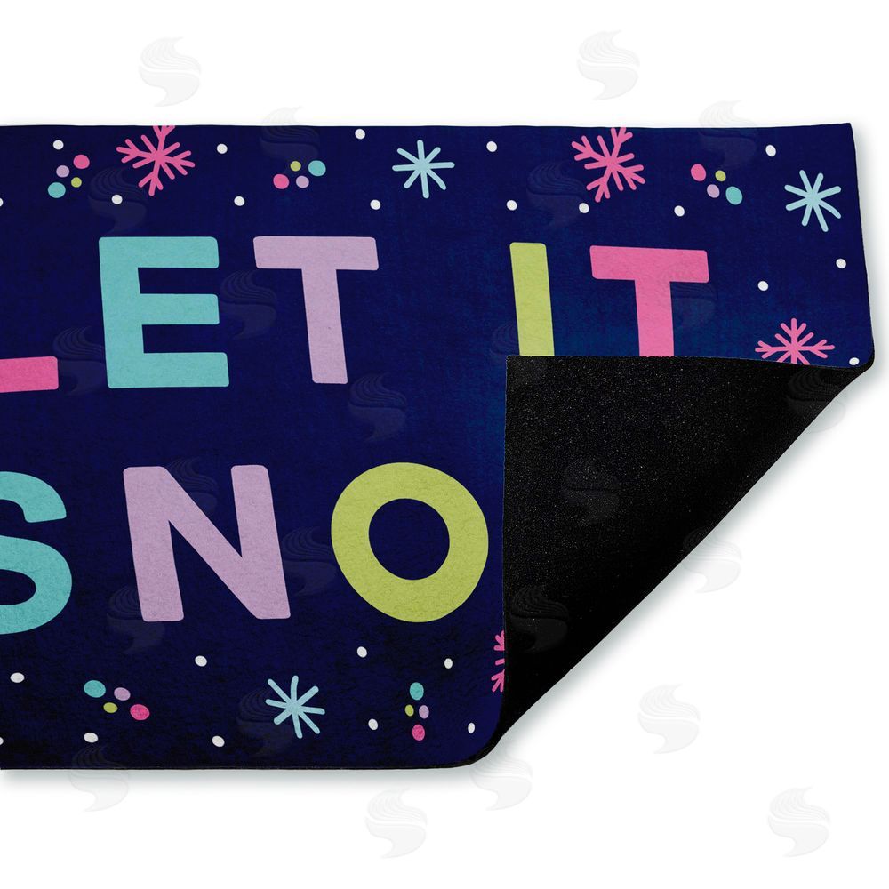 Emily Cromwell | Purple Tone Let It Snow Non-Woven Door Mat