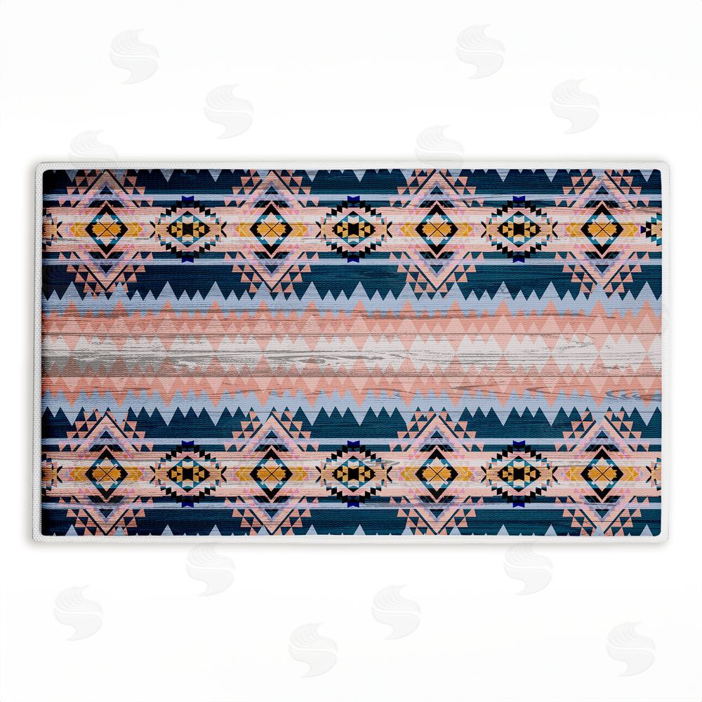 Jennifer Ellory | Geometric Boho Vibe Stripes Plush Bath Mat