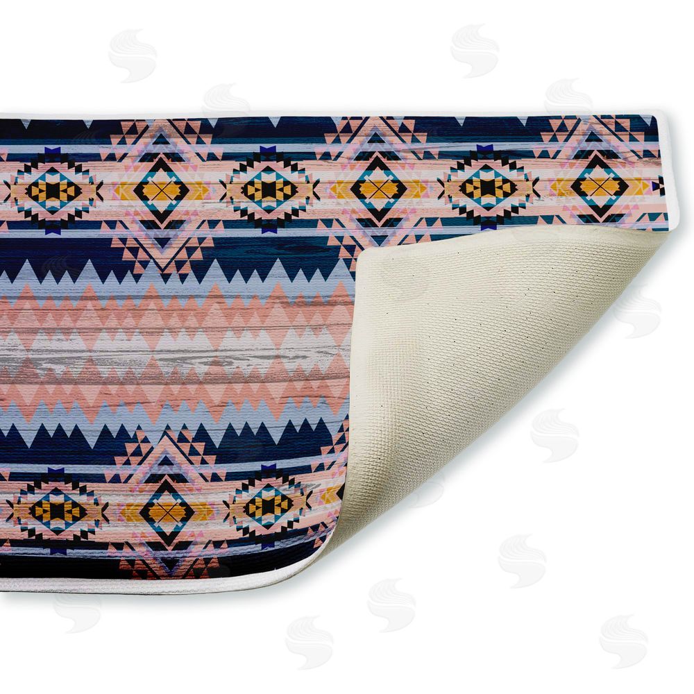 Jennifer Ellory | Geometric Boho Vibe Stripes Plush Bath Mat