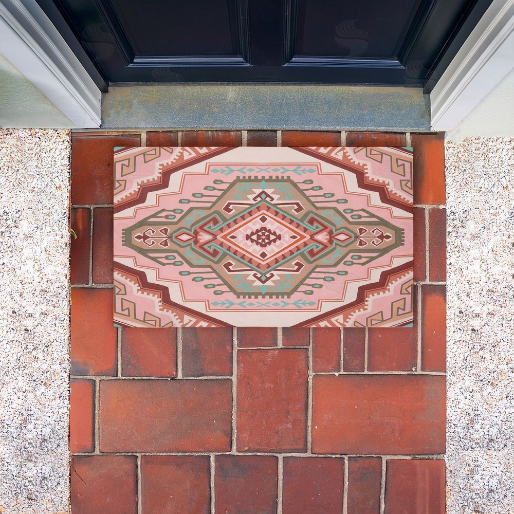 Corinne Lent | Terracotta Dreams Pink Boho Non-Woven Door Mat