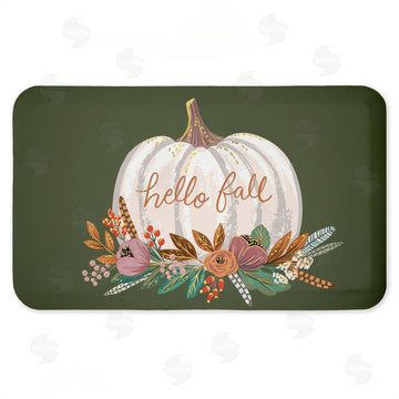 Caroline Alfreds | Floral Pumpkin Fall Greeting Anti-Fatigue Mat