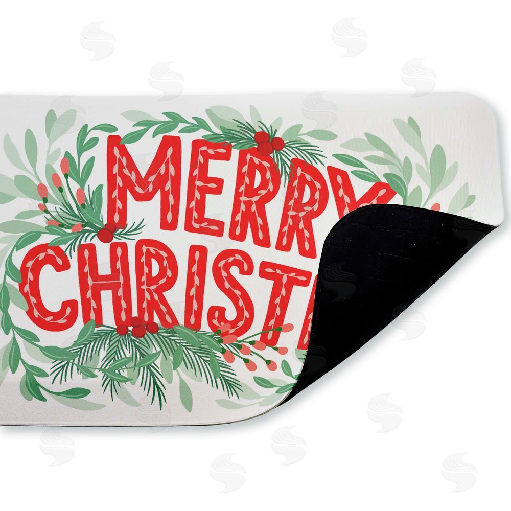 Heather McLaughlin | Retro Merry Christmas & Foliage Anti-Fatigue Mat
