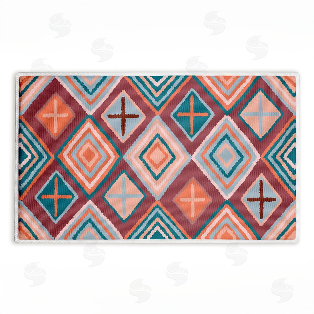 Darlene Seale | Bold Geometric Patterns Plush Bath Mat