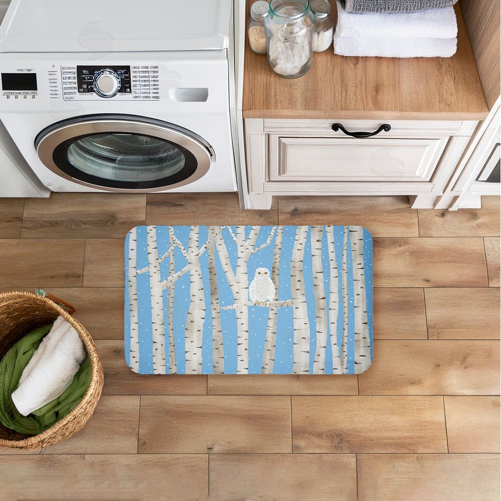 Darlene Seale | Winter Birches & Owl Anti-Fatigue Mat