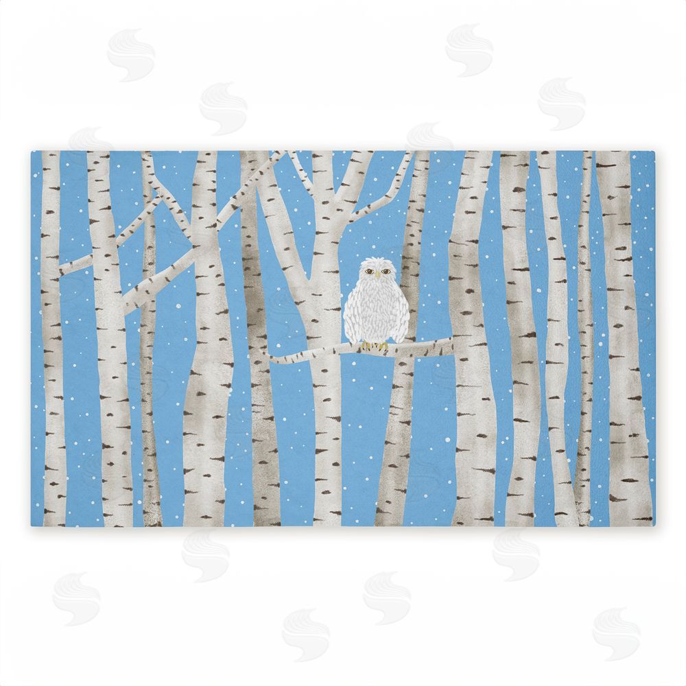 Darlene Seale | Winter Birches & Owl Non-Woven Door Mat