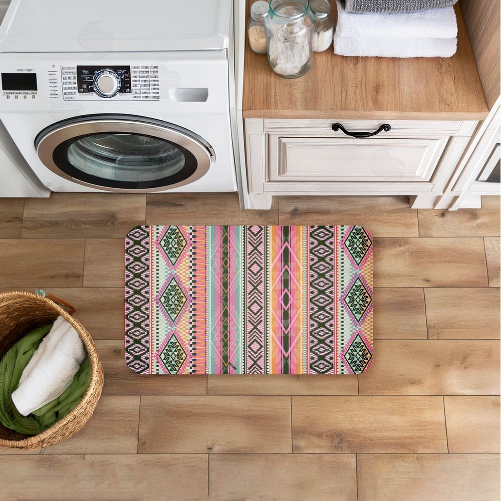 Jennifer Ellory | Boho Geometric Stripes Anti-Fatigue Mat