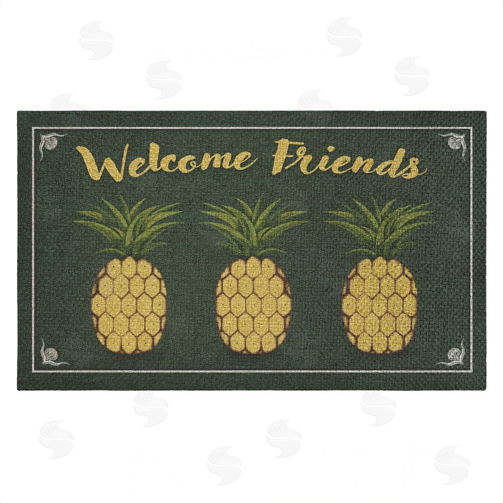 Darlene Seale | Welcome Friends Pineapples Faux Sisal Door Mat