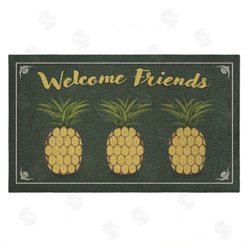 Darlene Seale | Welcome Friends Pineapples Faux Sisal Door Mat