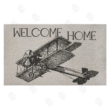 Andrea Jasid Grassi | Welcome Home Vintage Airplane Faux Sisal Door Mat