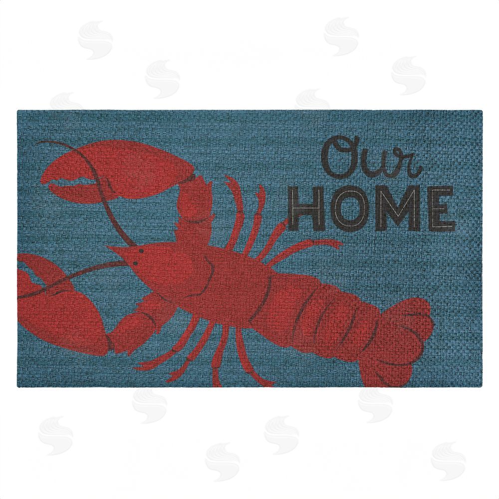 Gail Veillette | Our Home Lobster & Stripes Faux Sisal Door Mat