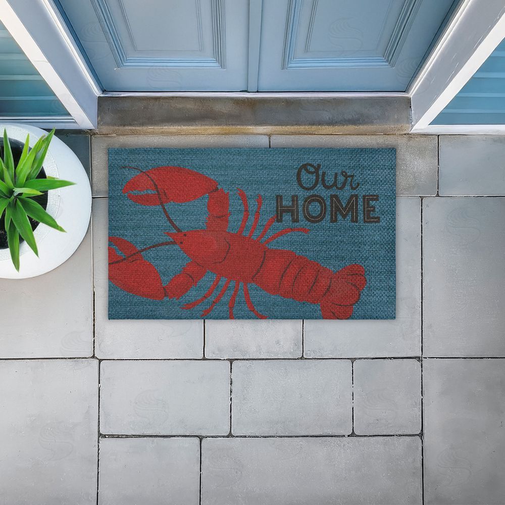 Gail Veillette | Our Home Lobster & Stripes Faux Sisal Door Mat