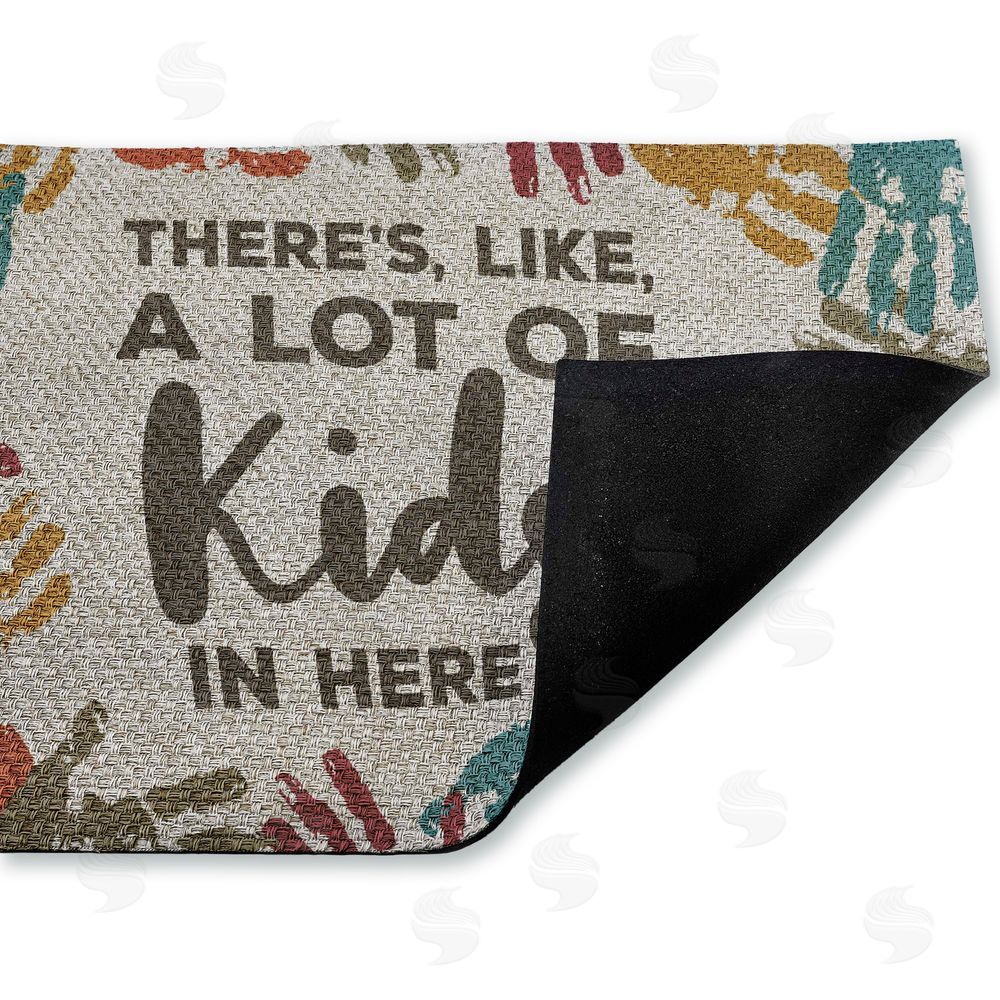 Dana Saulnier | A Lot Of Kids Funny Handprints Faux Sisal Door Mat