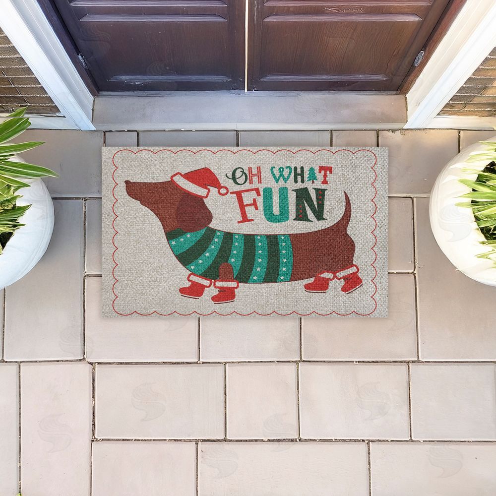Andrea Jasid Grassi | Oh What Fun Dog Faux Sisal Door Mat