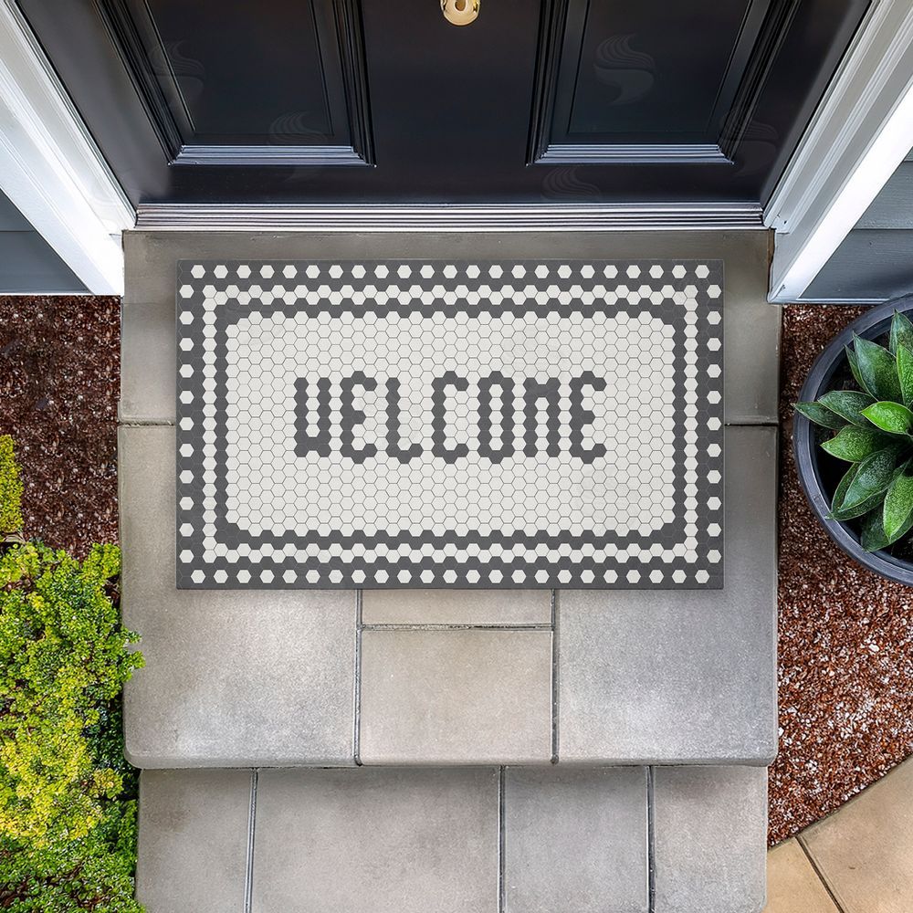 Caroline Alfreds | Welcome Mosaic Pattern Non-Woven Door Mat