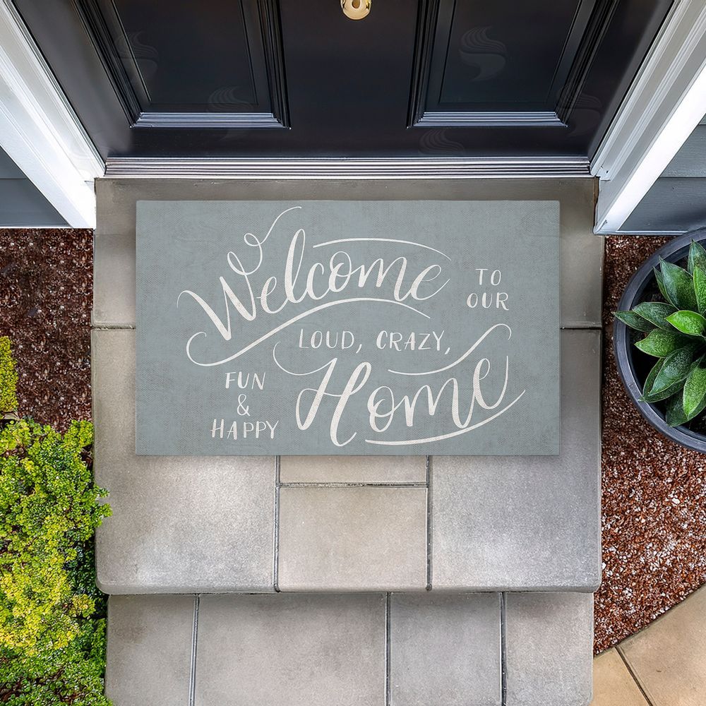 Caroline Alfreds | Loud Crazy Fun Happy Welcome Non-Woven Door Mat