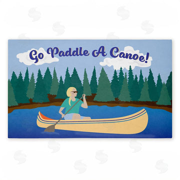 Darlene Seale | Paddle A Canoe Landscape Non-Woven Door Mat