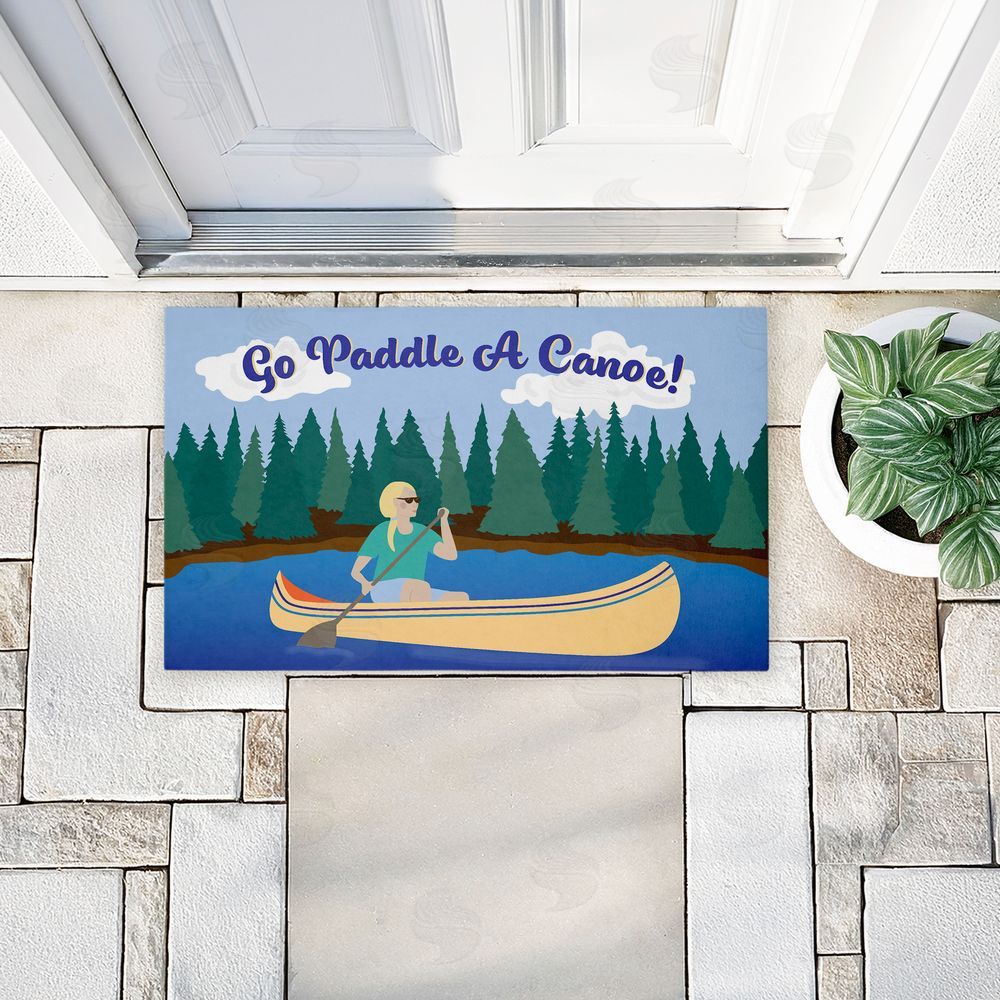 Darlene Seale | Paddle A Canoe Landscape Non-Woven Door Mat