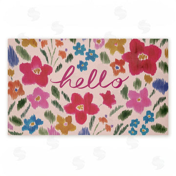 Heather McLaughlin | Hello Ikat Flowers Non-Woven Door Mat