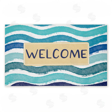 Emily Cromwell | Coastal Waves Welcome Non-Woven Door Mat