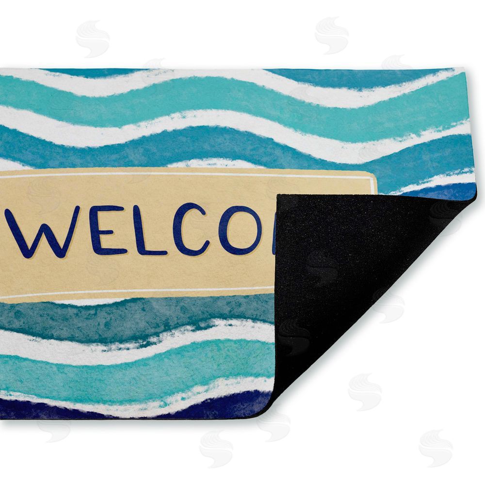 Emily Cromwell | Coastal Waves Welcome Non-Woven Door Mat